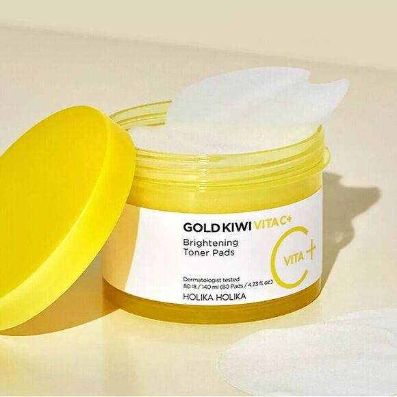 HOLIKA HOLIKA Gold Kiwi Vita C+ Brightening Toner Pads 140mL (80 pads) NIB x2027 - Picture 1 of 7